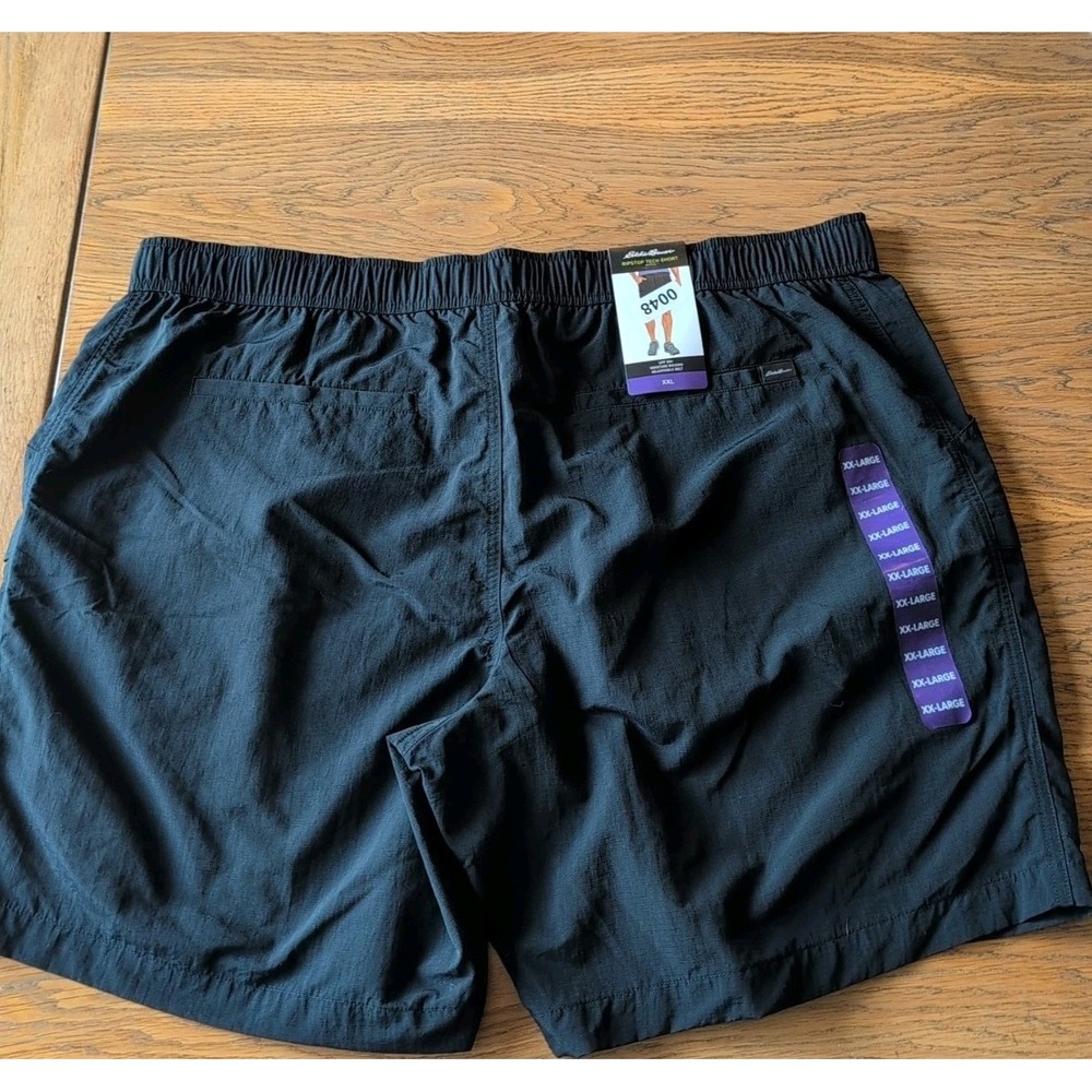 Eddie Bauer Men's Ripstop Tech Pull‎ On Short Adjustable Belt UPF 50+ XXL Black - Picture 4 of 7
